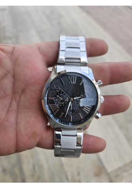 Gümüş Çelik Kordon Erkek Kol Saati Takvimli Siyah Kadran Özel Kutusunda fiyatları