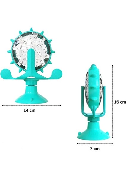 Vantuzlu Zilli Interaktif Dönebilen Mama Kaplı Renkli Eğlenceli Eğitici Kedi Oyuncağı (4172) indirimleri