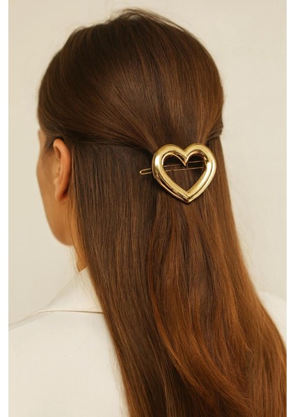 Kalp Tasarım Metal Halka Çıt Çıt Klipsli Pinterest Toka Altın fırsatları