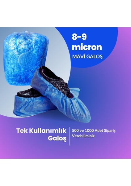 Galoş Ayakkabı Koruyucu 8-9 Mikron Kalınlık 500 Adet