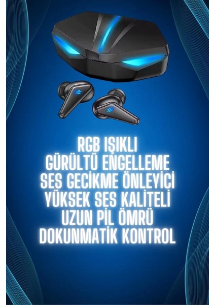 Bluetooth Kulaklık Oyuncu Kulaklığı Rgb Işıklı Oyunlarda Düşük Gecikme