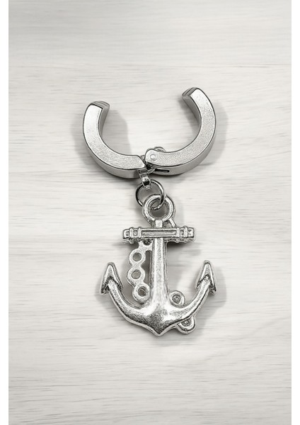 Sıkıştırmalı Mıknatıslı Çapa Model Sallantılı Erkek 316L Çelik Küpe 1 Adet modelleri