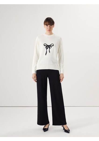 Yeni Sezon Bisiklet Yaka Pul Işlemeli Kadın Triko Kazak fiyatları