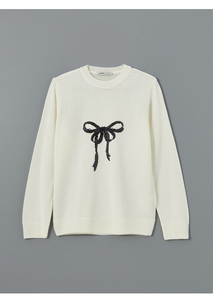 Yeni Sezon Bisiklet Yaka Pul Işlemeli Kadın Triko Kazak indirimleri