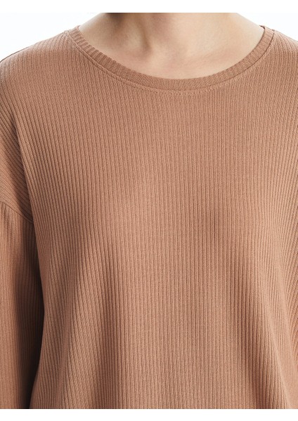 Yeni Sezon Bisiklet Yaka Dokulu Kadın Pijama Takımı modelleri