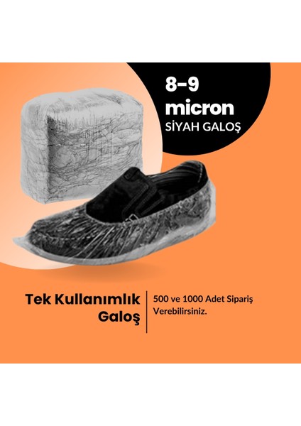 Galoş Ayakkabı Koruyucu 8-9 Mikron Kalınlık 500 Adet