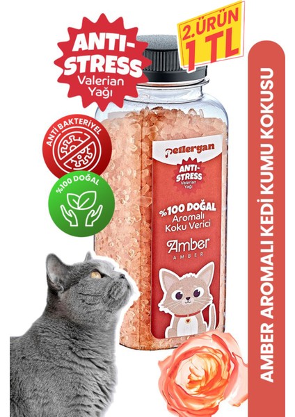 Kedi Kumu Koku Giderici %100 Doğal Aromalı Amber-Valerian Yağı Esanslı Anti Stress 300GR