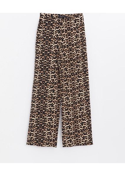 Yeni Sezon Beli Lastikli Leopar Desenli Kadın Pantolon indirimleri