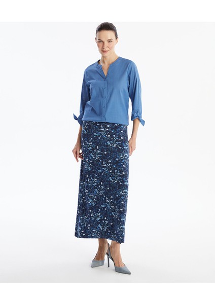 Yeni Sezon Beli Lastikli Desenli Kadın Etek