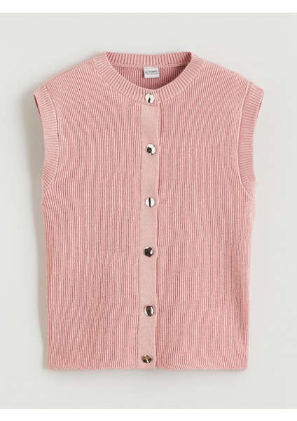 Yeni Sezon Bisiklet Yaka Kız Çocuk Triko Yelek