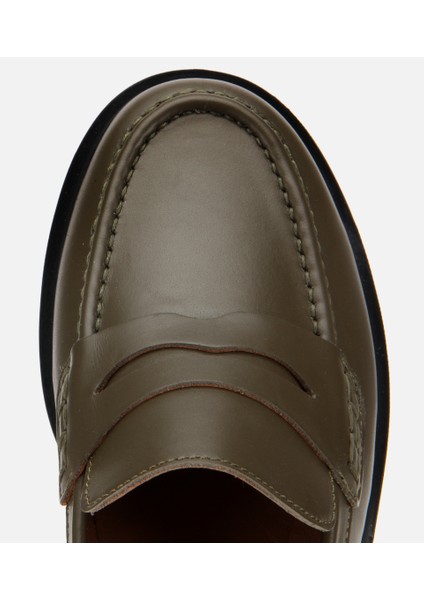 01AYH313600A880 KADIN Deri Haki Yumuşak Dokulu Klasik Loafer indirimleri