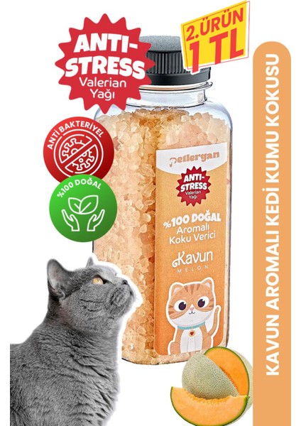 Kedi Kumu Koku Giderici %100 Doğal Aromalı Kavun-Valerian Yağı Esanslı Anti Stress 300GR
