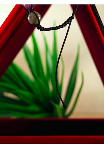 Makrome Bileklik El Yapımı Doğaltaş Makrome Örme Bileklik Akik Taşı, Lapis Taşı, Hematit Taşı