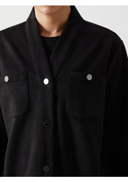 Yeni Sezon V Yaka Süet Kadın Ceket modelleri