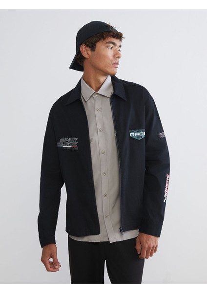 Yeni Sezon Rahat Kalıp Baskılı Erkek Ceket