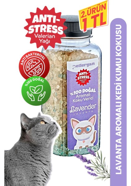 Kedi Kumu Koku Giderici %100 Doğal Aromalı Lavanta -Valerian Yağı Esanslı Anti Stress 300GR