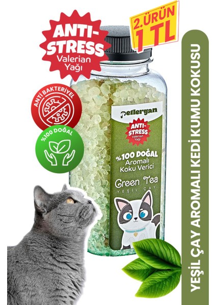 Kedi Kumu Koku Giderici %100 Doğal Aromalı Yeşil Çay-Valerian Yağı Esanslı Anti Stress 300GR