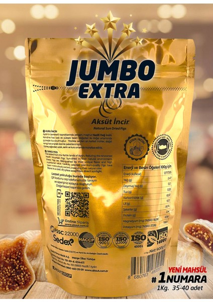 Jumbo Extra 1 Numara Kuru Incir – 900G Gold Doypack fiyatları