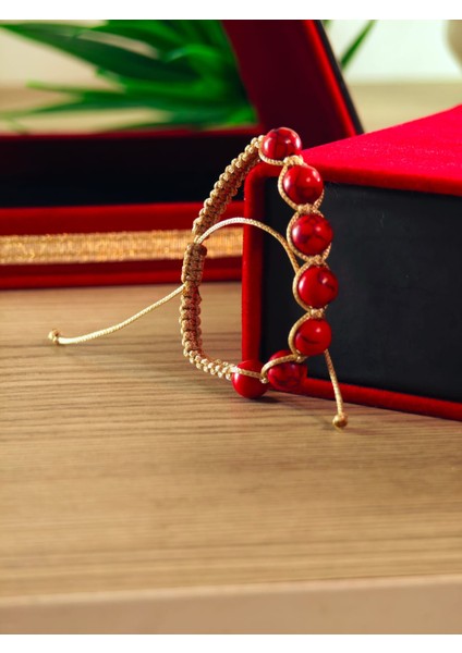 Makrome Bileklik El Yapımı Doğaltaş Makrome Örme Bileklik Akik Taşı, Lapis Taşı, Hematit Taşı