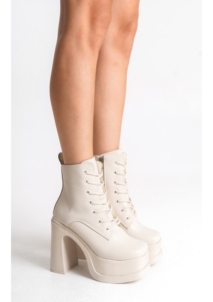 Kadın Kalın Taban Platform Yüksek Topuk Bağcıklı Fermuarlı Bot modelleri