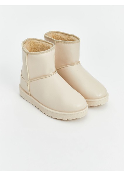 Yeni Sezon Deri Görünümlü Kadın Kar Botu