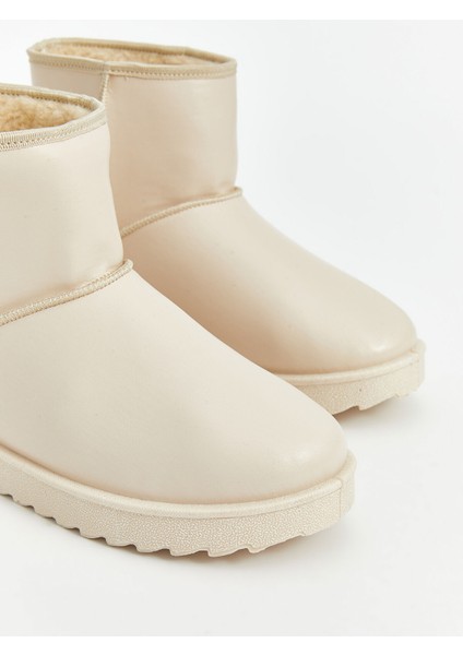 Yeni Sezon Deri Görünümlü Kadın Kar Botu modelleri