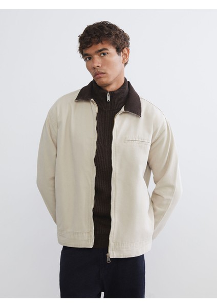 Yeni Sezon Rahat Kalıp Gömlek Yaka Erkek Ceket