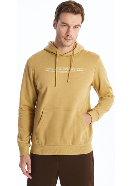 Yeni Sezon Uzun Kollu Baskılı Erkek Kalın Hoodie