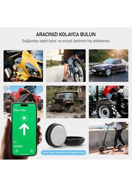 Buff Tagsafe Manyetik Tutucu Darbeye Dayanıklı Koruyucu Mıknatıslı Airtag Uyumlu Kılıf (Gri) modelleri