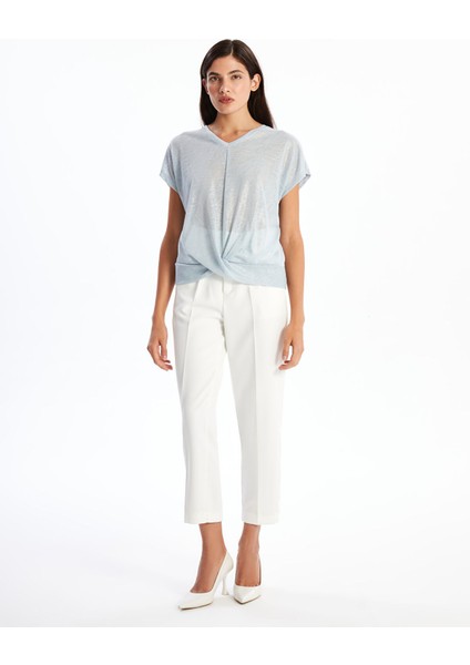 Yeni Sezon V Yaka Parlak Görünümlü Kadın Bluz fiyatları