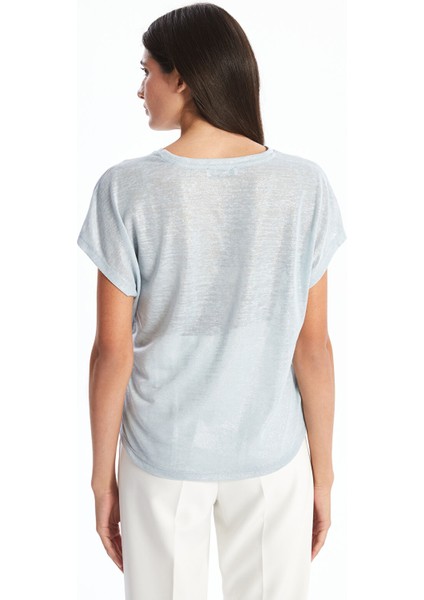 Yeni Sezon V Yaka Parlak Görünümlü Kadın Bluz fırsatları