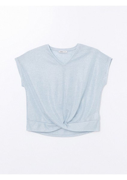 Yeni Sezon V Yaka Parlak Görünümlü Kadın Bluz indirimleri