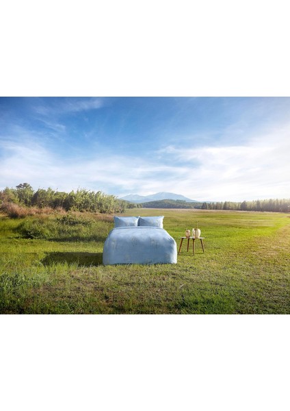 Lillian Organik Çift Kişilik Nevresim Takımı Mavi