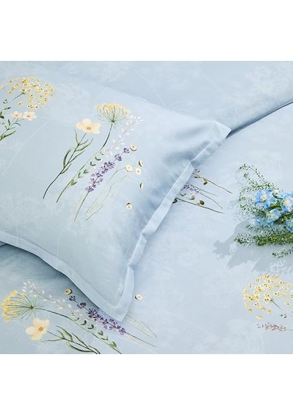 Lillian Organik Çift Kişilik Nevresim Takımı Mavi fiyatları