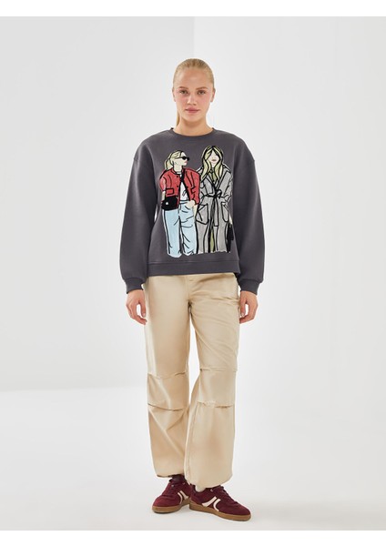 Yeni Sezon Baskılı Oversize Kadın Kalın Sweatshirt fiyatları
