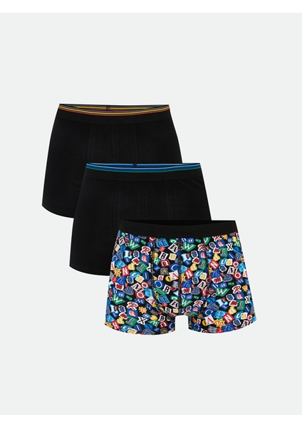 Yeni Sezon Standart Kalıp Pamuklu Esnek Erkek Boxer 3'lü