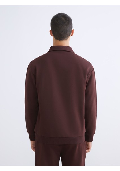 Yeni Sezon Polo Yaka Baskılı Erkek Kalın Sweatshirt fırsatları