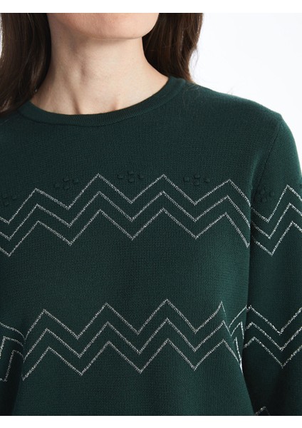 Yeni Sezon Bisiklet Yaka Desenli Kadın Triko Kazak modelleri