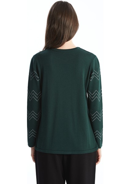 Yeni Sezon Bisiklet Yaka Desenli Kadın Triko Kazak fırsatları