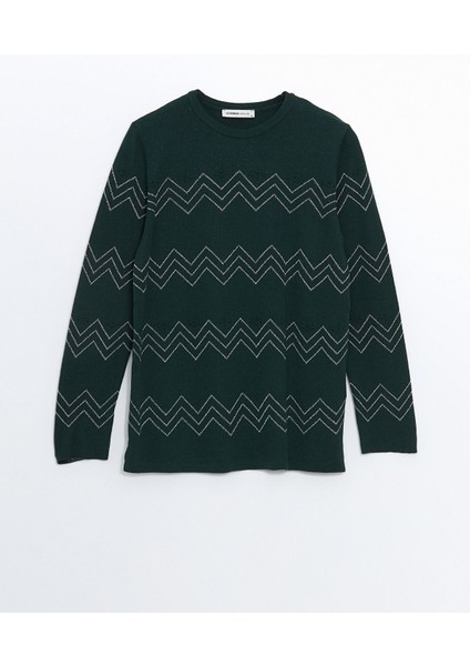 Yeni Sezon Bisiklet Yaka Desenli Kadın Triko Kazak indirimleri