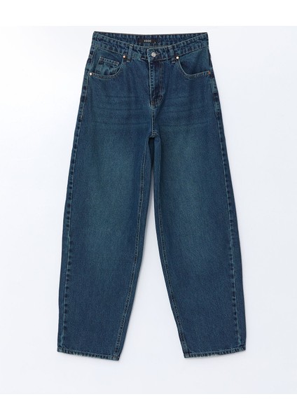 Yeni Sezon Yüksek Bel Baggy Fit Kadın Jean Pantolon indirimleri