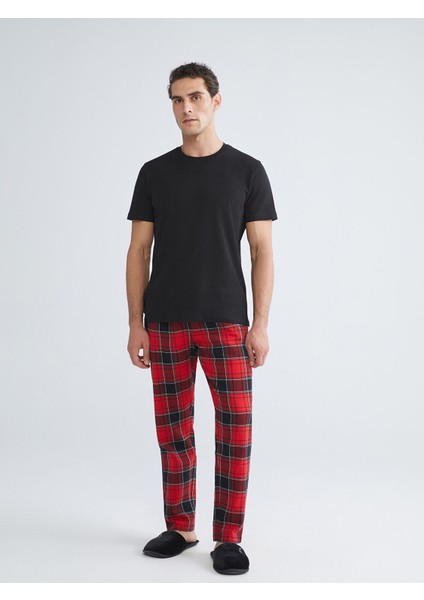 Yeni Sezon Standart Kalıp Ekose Erkek Pijama Alt