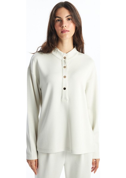 Yeni Sezon Dik Yaka Kadın Sweatshirt