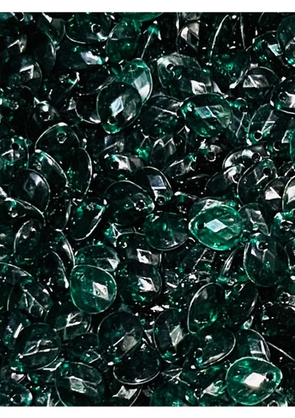 Zümrüt Yeşili Oya, Abiye, Takı, Örgü El Işleme Plastik Gözyaşı Damla Boncuk. 25GR. Tahmini 195 Adet. modelleri