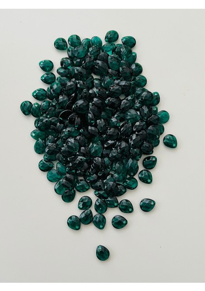 Zümrüt Yeşili Oya, Abiye, Takı, Örgü El Işleme Plastik Gözyaşı Damla Boncuk. 25GR. Tahmini 195 Adet. fırsatları