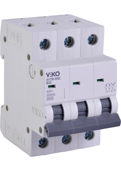 4VTB-3B32 Otomatik Sigorta 4,5ka B Tipi 3 Kutup 32A