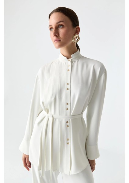 Pilise Detaylı Dökümlü Gömlek