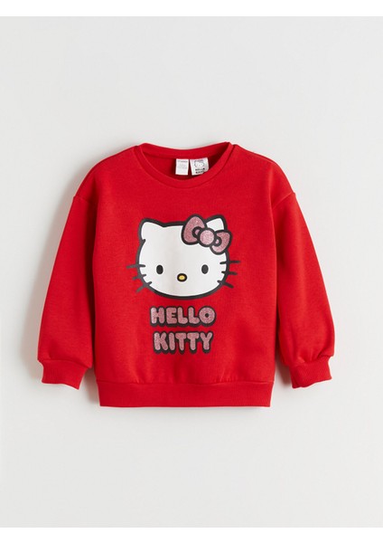 Yeni Sezon Hello Kitty Baskılı Kız Çocuk Kalın Sweatshirt