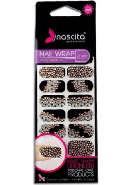 Nascita Siyah Yıldız Desenli Yapıştırma Oje (20'li)