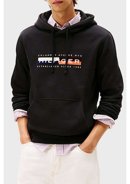 Pamuklu Regular Fit Baskılı Kapüşon Yaka Sweat Erkek Sweat MW0MW40041 Bds